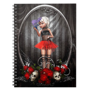 Cuaderno Muñeca con dragón y cráneo
