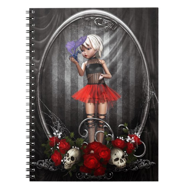 Cuaderno Muñeca con dragón y cráneo (Frente)
