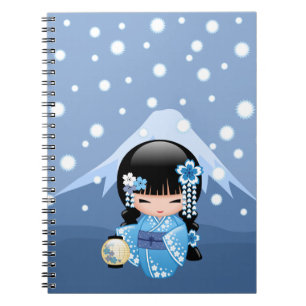 Cuaderno Muñeca de Kokeshi del invierno - chica de geisha