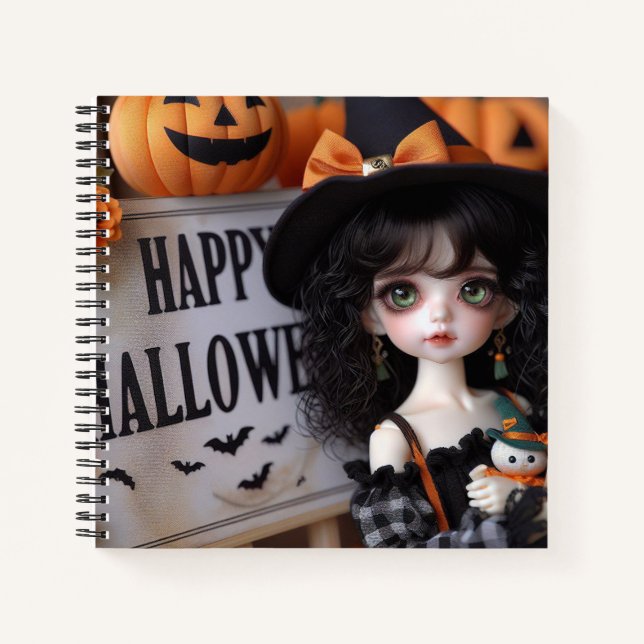 Cuaderno Muñeca en un Gorra de brujas, por Natasha Us (Anverso)