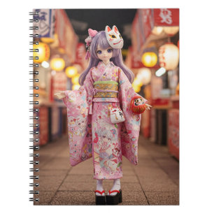 Cuaderno Muñeca Kawaii en Kimono por Natasha Us