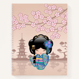 Cuaderno Muñeca Keiko Kokeshi - Chica de Kimono azul Geisha