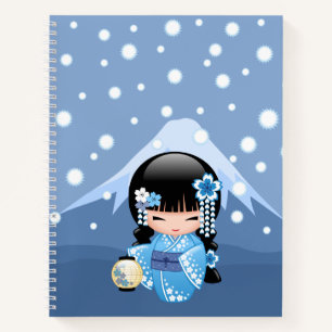 Cuaderno Muñeca Kokeshi de invierno - Chica Geisha de la M