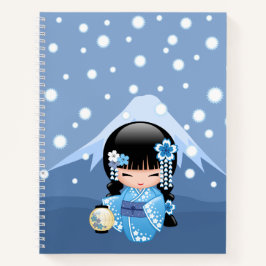 Cuaderno Muñeca Kokeshi de invierno - Chica Geisha de la Mo