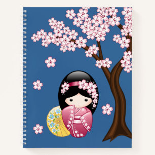 Cuaderno Muñeca Kokeshi de primavera - Geisha japonesa sua