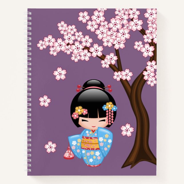 Cuaderno Muñeca Maiko Kokeshi - Chica Geisha japonés (Anverso)