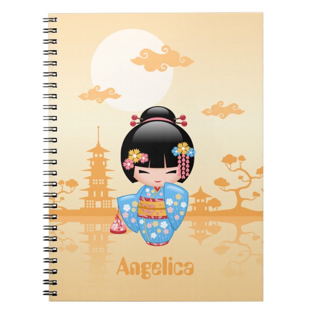 Cuaderno Muñeca Maiko Kokeshi - Chica Geisha japonés (Frente)