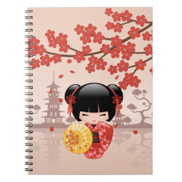 Cuaderno Muñeca roja Sakura Kokeshi - Geisha japonesa