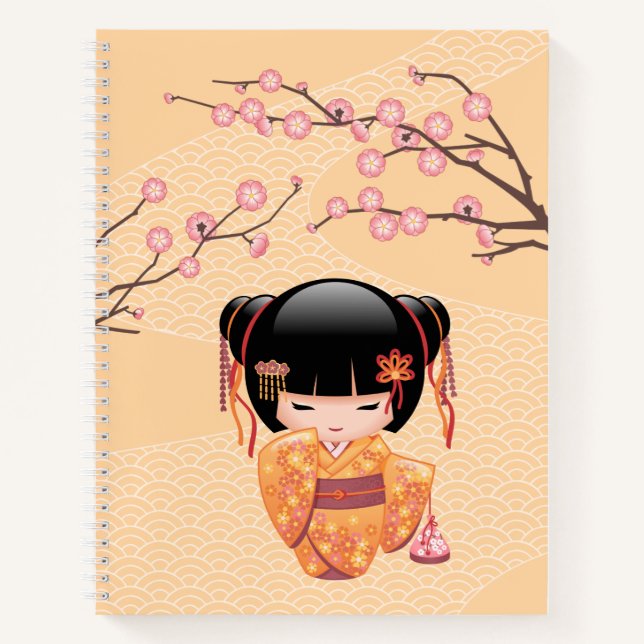 Cuaderno Muñeca Ume Kokeshi - Chica Geisha de la enseñanza  (Anverso)