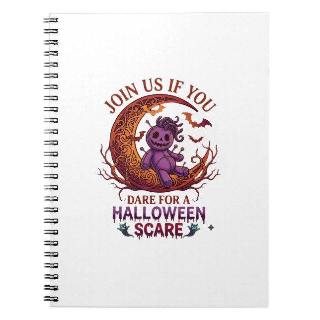 Cuaderno Muñeca Voodoo Crescente de Halloween Atrevida Mora (Frente)