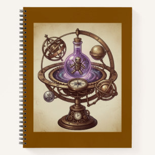 Cuaderno Muñeca Vudú Cósmica Steampunk Orrery Fantasía