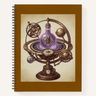 Cuaderno Muñeca Vudú Cósmica Steampunk Orrery Fantasía
