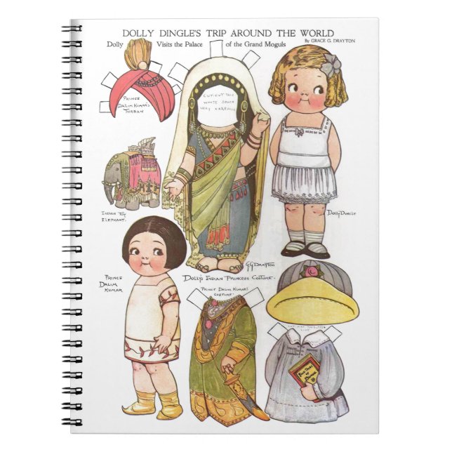 Cuaderno Muñecas de papel de Dolly Dingle en su viaje alred (Frente)