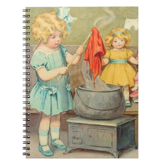 Cuaderno Muñecas divertidas de jugar antiguas de Dolly Laun (Frente)