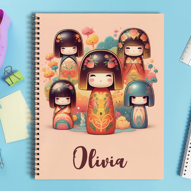 Cuaderno Muñecas Kokeshi Acuarela para Niñas (Subido por el creador)