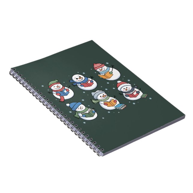 Cuaderno Muñeco de nieve amante de los libros regalo de lec (Lado Derecho)