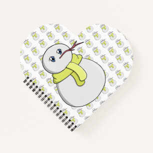 Cuaderno Muñeco de nieve con una bufanda amarilla