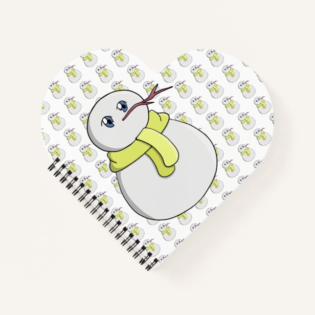 Cuaderno Muñeco de nieve con una bufanda amarilla (Anverso)