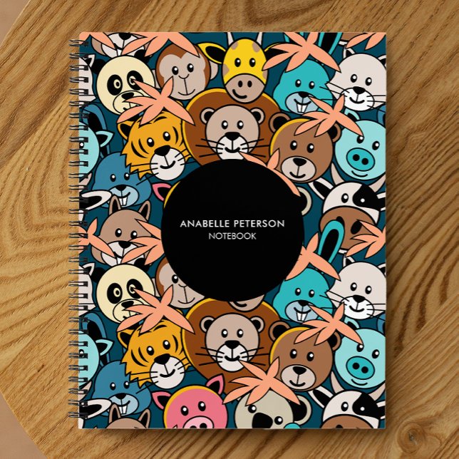 Cuaderno Mural Doodle Art Cabezas de animales Personalizado (Subido por el creador)