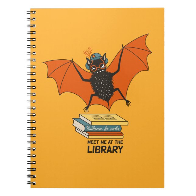 Cuaderno Murciélago Lector | Bibliotecaria Caprichosa con L (Frente)