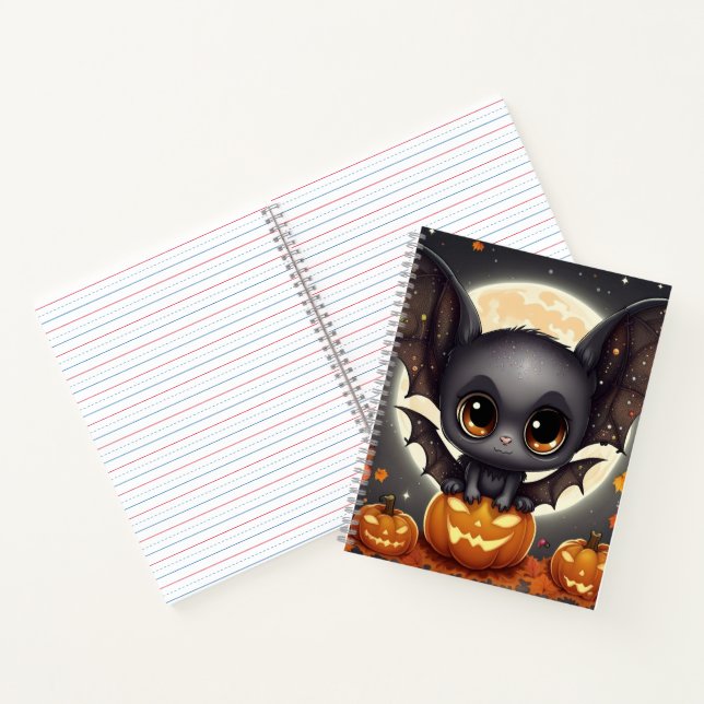Cuaderno Murciélago pequeño de Halloween (Interior)