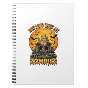 Cuaderno Murciélagos de luna llena lápida mano zombies esca