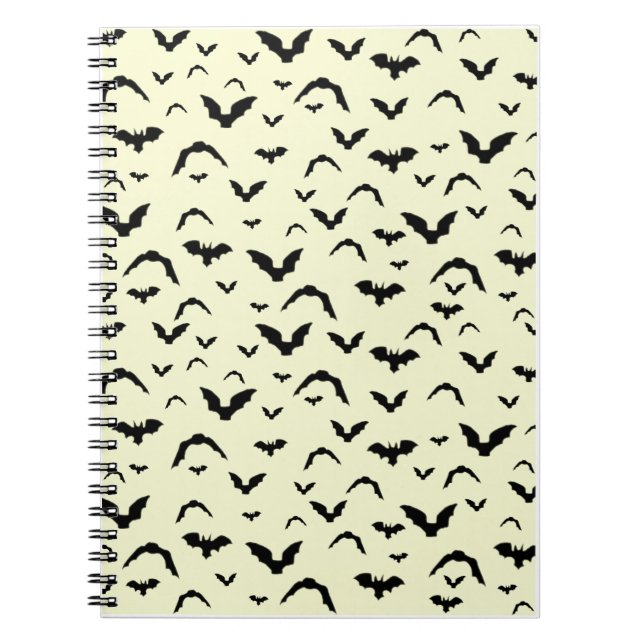 Cuaderno Murciélagos voladores sobre amarillo (Frente)