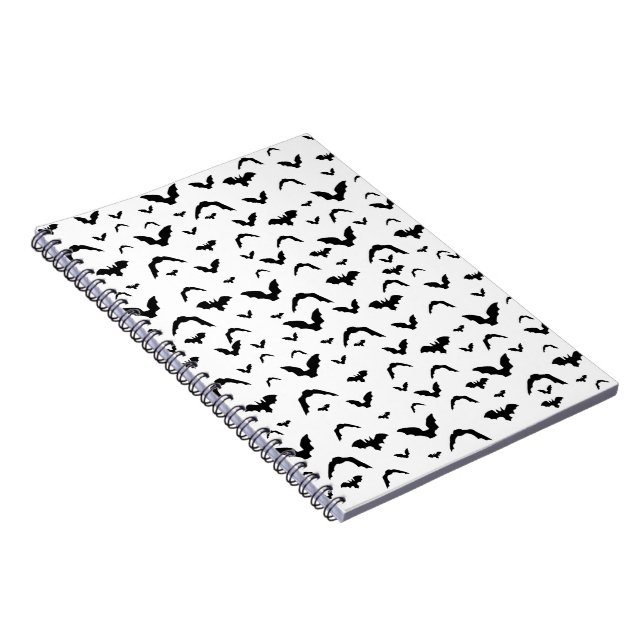 Cuaderno Murciélagos voladores sobre blanco (Lado Derecho)