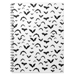 Cuaderno Murciélagos voladores sobre blanco