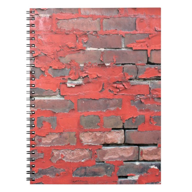 Cuaderno Muro antiguo de ladrillo urbano con pintura roja p (Frente)