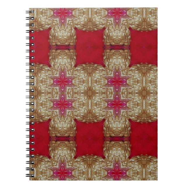 Cuaderno Muro de cemento de patrón de oro cerrado abstracto (Frente)