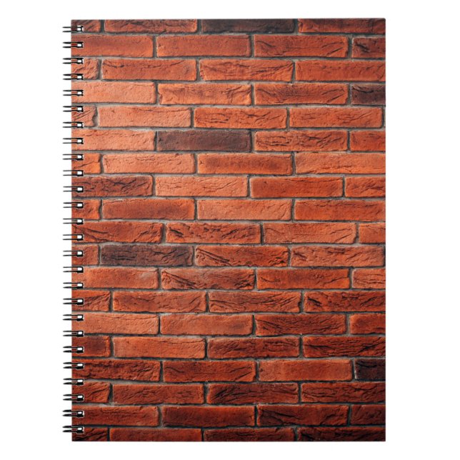 Cuaderno Muro de ladrillo rojo de textura grunge de fondo,  (Frente)