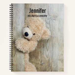 Cuaderno Muro De Madera Rústica De Oso Cutáneo Con Oso