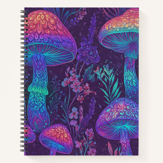 Cuaderno Mushroom Neon Forest Dreamscape