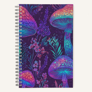 Cuaderno Mushroom Neon Forest Dreamscape