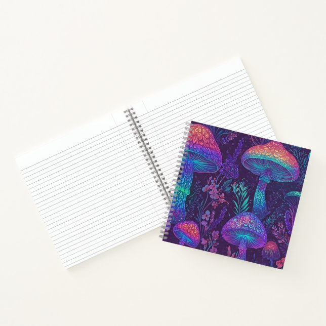 Cuaderno Mushroom Neon Forest Dreamscape (Interior)