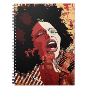 Cuaderno Music Jazz - cantante de jazz afroamericano en gru