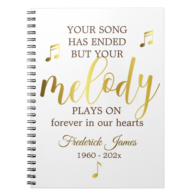 Cuaderno Music Lover Funeral Guest Book (Frente)