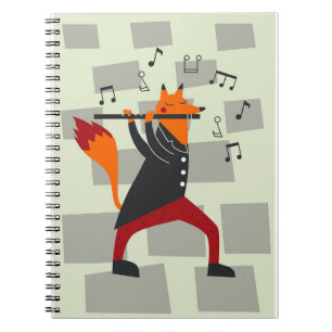 Cuaderno Música Art A Fox Y Flauta