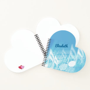 Cuaderno Música azul personalizada