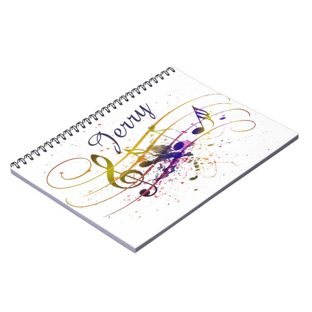 Cuaderno Música colorida personalizada salpicada (Lado Izquierdo)