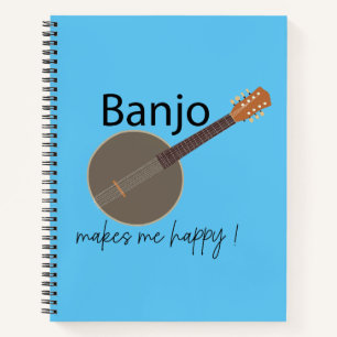 Cuaderno Música de Banjo Me Hace Feliz