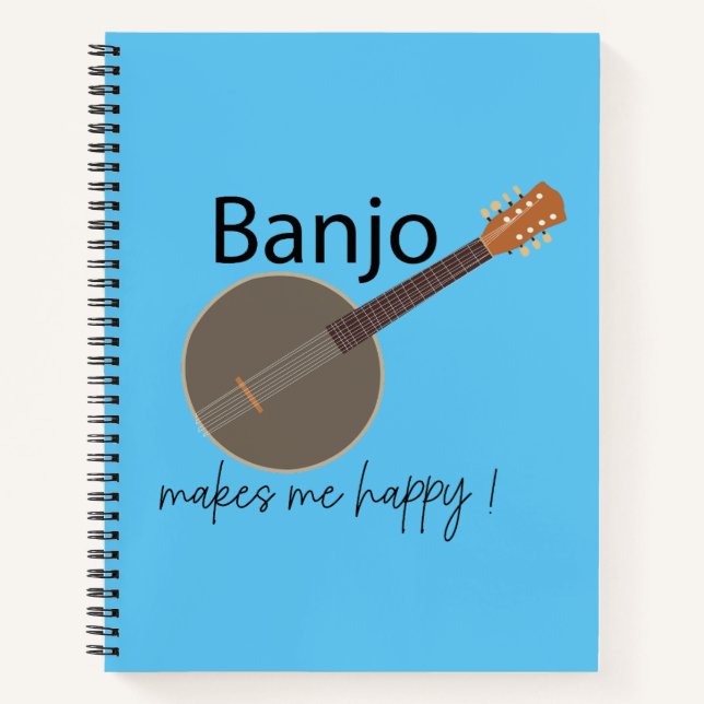 Cuaderno Música de Banjo Me Hace Feliz (Anverso)