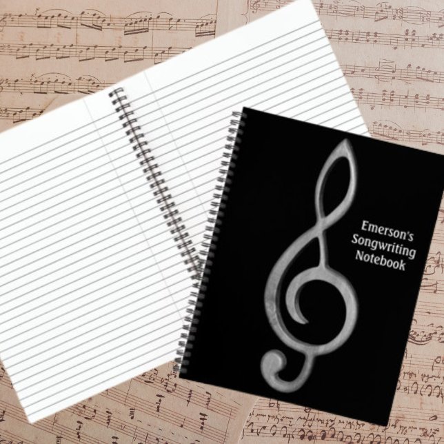 Cuaderno Música de escritura negra con música Treble Clef M (Subido por el creador)