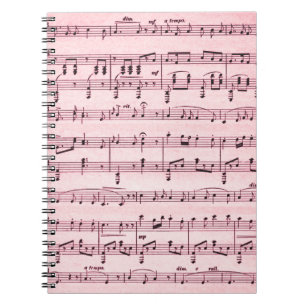 Cuaderno Música de hoja rosa