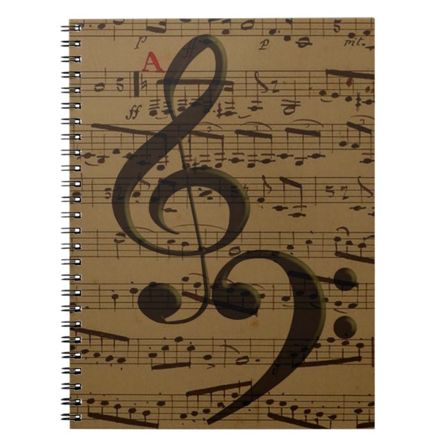 Cuaderno Música de hoja Treble Clef Bass (Frente)
