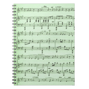 Cuaderno Música de hoja verde