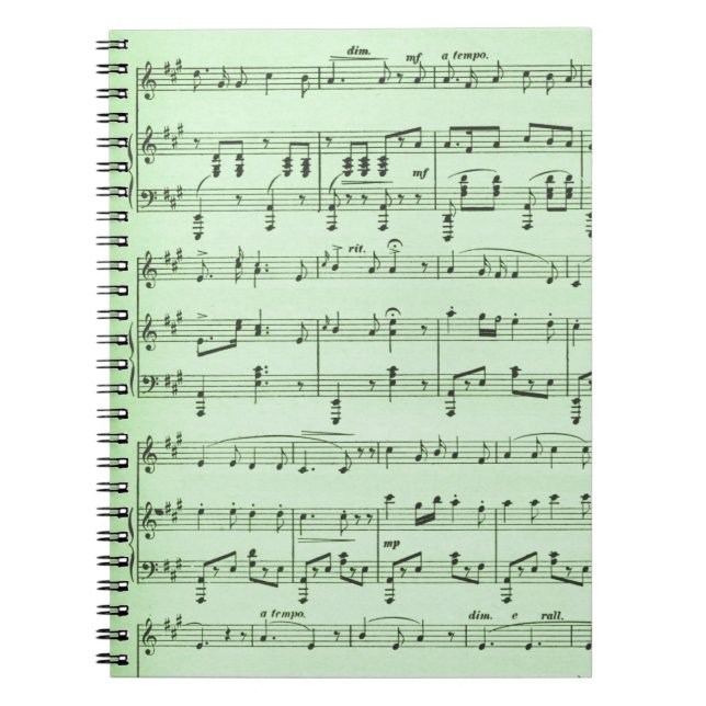 Cuaderno Música de hoja verde (Frente)
