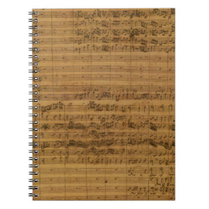 Cuaderno Música de Partitura Antigua de Johann Sebastian Ba
