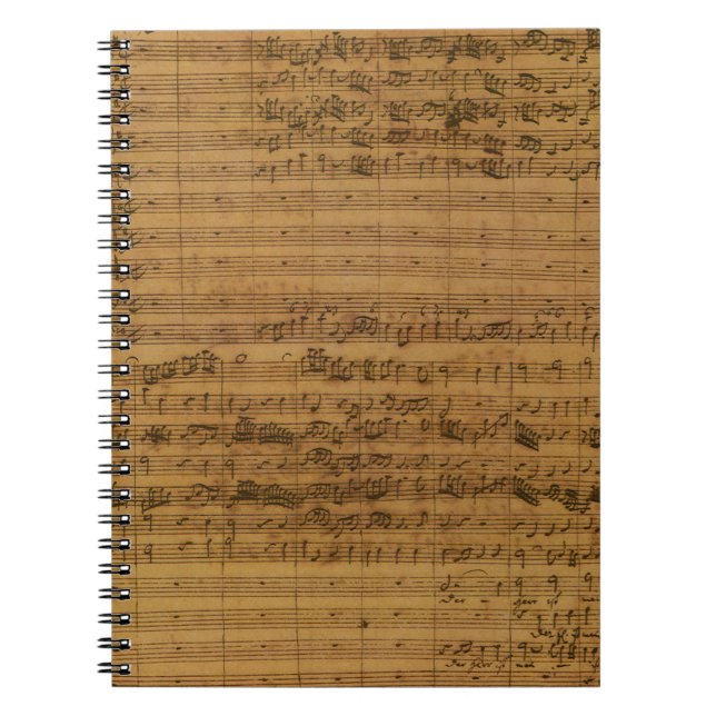 Cuaderno Música de Partitura Antigua de Johann Sebastian Ba (Frente)